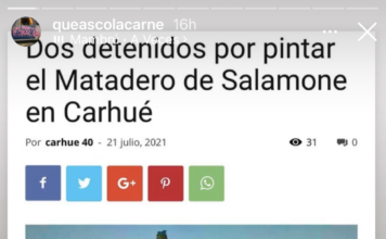 Autores de la pintada al Matadero hacen encuesta «Más lindo: AHORA-ANTES»